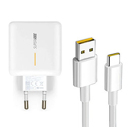 PHONECARE KIT Chargeur 20W Fast Charge 4A VOOC 2.0 + Câble Fast Charger Type C - Oppo Reno5 Lite 