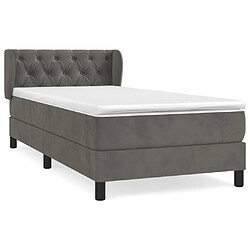 Maison Chic Lit Adulte - Lit simple Lit à sommier tapissier et matelas moelleux - Meuble de Chambre - Gris foncé 80x200 cm Velours -MN78896