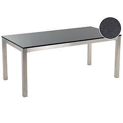 Beliani Table de jardin 180 x 90 cm Pierre Noir GROSSETO