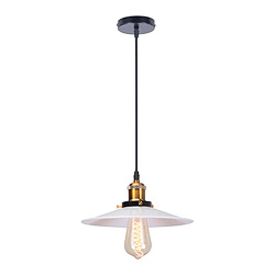 Stoex Suspension Luminaire Rétro Lustre en Fer en Métal Plafonnier D'Intérieur Vintage Pour Salle À Manger, Chambre À Coucher, Blanc 26CM 