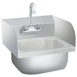 vidaXL Lavabo commercial de lavage des mains avec robinet Inox