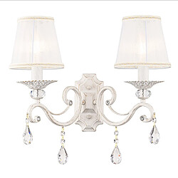 MAYTONI Applique Bougie Blanche avec Or et Cristal, 2 Lumières, E14 