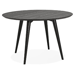 Alterego Table à dîner ronde 'SWEDY' en bois noir - Ø 120 cm