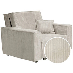 Palozi Sofa Fauteuil convertible en velours côtelé Clivia - Beige