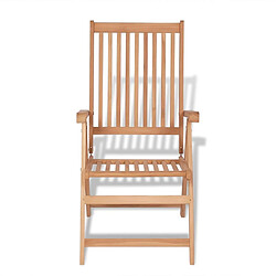 Acheter Maison Chic Lot de 2 Chaises inclinables de jardin - Fauteuil d'extérieur Bois de teck solide -MN51756