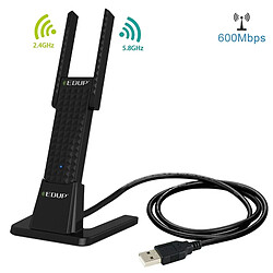 Wewoo Carte Réseau Wifi noir pour Ordinateur Portable / PC EP-AC1631 600 Mbps Double Bande 11AC USB Sans Fil WiFi Carte Réseau avec 2 Antennes et Base