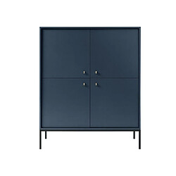 Vente-Unique Buffet haut - 4 portes - Bleu - BOGDAN