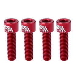 4 pcs vélo de route guidon tige vis en alliage d'aluminium m5 * 17mm boulons rouge vis de boulon de tige