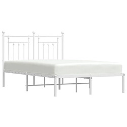 Acheter Maison Chic Lit adulte - Cadre de lit métal avec tête de lit pour chambre blanc 120x190 cm -MN70653