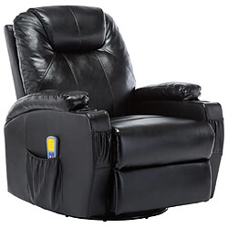 Helloshop26 Fauteuil électrique à bascule de massage confort relaxant massant détente synthétique noir 1702038