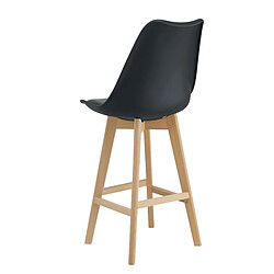 Acheter Helloshop26 Lot de 2 tabourets de bar siège avec dossier et repose-pied rembourré 105 cm noir 03_0002781