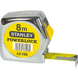 Stanley Mètre-ruban de poche Powerlock, dans boîtier en plastique, Long. : 5 m, Larg. : du ruban 25 mm 