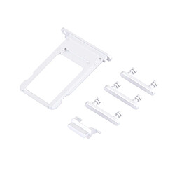 Avis Wewoo Pour iPhone 7 Plus Plateau argent à cartes + Touche de contrôle du volume + Bouton d'alimentation + de vibreur à de mise en sourdine pièce détachée