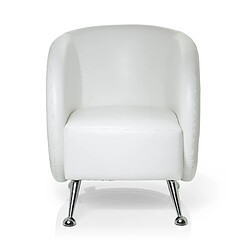 Fauteuil lounge / fauteuil club ST. LUCIA en similicuir blanc hjh OFFICE 