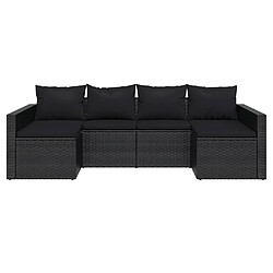 Avis vidaXL Salon de jardin 2 pcs avec coussins Noir Résine tressée