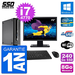 PC HP ProDesk 400 G1 SFF Ecran 19" i7-4770 RAM 8Go SSD 240Go Windows 10 Wifi · Occasion 