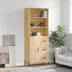 vidaXL Buffet haut Chêne sonoma 69,5x34x180 cm Bois d'ingénierie