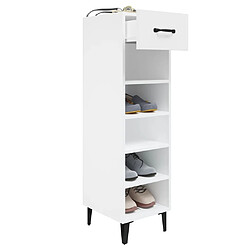 Acheter vidaXL Armoire à chaussure Blanc brillant 30x35x105 cm Bois ingénierie