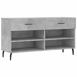 Maison Chic Banc à chaussures | Meuble de rangement à chaussures Meuble d'Entrée gris béton 102x35x55 cm bois d'ingénierie -MN15236