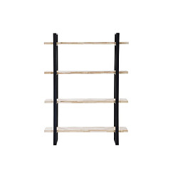 Pegane Étagère haute en bois de chêne nordique avec pieds en métal noir - Longueur 120 x Profondeur 35 x Hauteur 180 cm