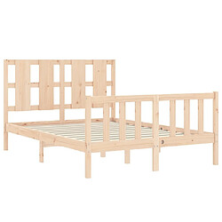 Maison Chic Cadre/structure de lit avec tête de lit pour adulte - Lit Moderne Chambre 120x200 cm bois massif -MN45033 pas cher