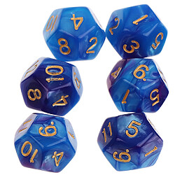 Avis 10pcs 12 découpes en dés driz polyvalent pour dungeons et dragons jeux de table bleu violet