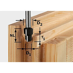 Fraise à chanfreiner HW avec queue de 12 mm FESTOOL HW D20,3/12,3/6 S12 - 492714 