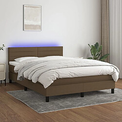 Sommier à lattes,Cadre à lattes de lit pour Adulte matelas et LED Marron foncé 140x190 cm -MN42837