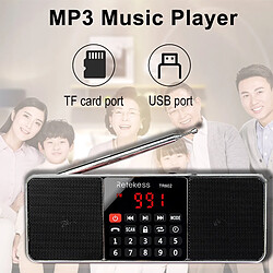 Acheter Universal TR602 radio Bluetooth AM FM stéréo récepteur radio portable avec lecteur MP3 sans fil haut-parleur support carte TF minuteur de sommeil(Le noir)