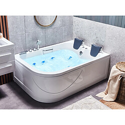 Beliani Baignoire d'angle gauche blanche 170 x 119 cm avec LED BAYAMO