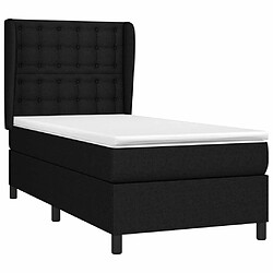 Avis Maison Chic Lit Adulte - Lit simple Lit à sommier tapissier et matelas moelleux - Meuble de Chambre - Noir 80x200 cm Tissu -MN24369