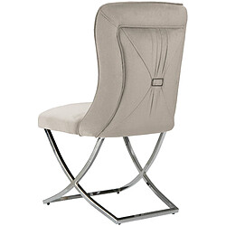 Vivenla Lot de 2 chaises de salle à manger design en velours marron clair et piètement croisé en acier inoxydable argenté L. 53 x P. 65 x H. 95 cm collection ALORA