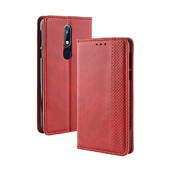 Etui en PU style vintage rouge pour votre Nokia 7.1