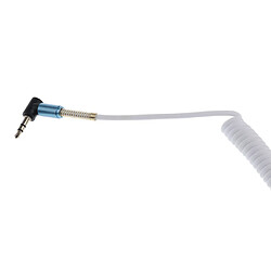 3,5 Mm (1/8 ) M-M Câble Audio Enroulé Câble Casque Câble D'entrée Auxiliaire Blanc pas cher