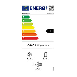 Réfrigérateur combiné 60cm 339l brassé - W582DOX - WHIRLPOOL