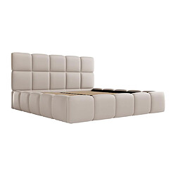 Acheter Lit coffre 180 x 200 cm - Tissu effet cuir - Beige - DAMADO de Pascal Morabito