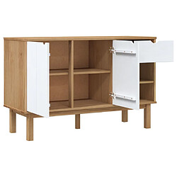 Avis vidaXL Buffet OTTA Marron et blanc 114x43x73,5 cm Bois massif pin