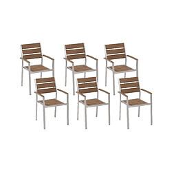 Beliani Lot de 6 chaises Bois d'ingénierie Bois clair VERNIO 