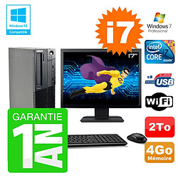 PC Lenovo M91p SFF Intel I7-2600 4Go Disque 2To Graveur Wifi W7 Ecran 17" - Occasion