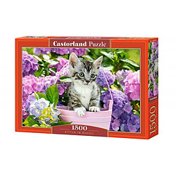 Puzzle 1500 elements Kitten in Basket 