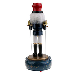 30cm en bois casse-noisette batteur boîte à musique liquidation jouet décor de Noël jouet - bleu pas cher