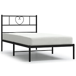 Maison Chic Lit adulte - Cadre de lit métal avec tête de lit,Structure du lit Contemporain pour chambre noir 107x203 cm -MN28365