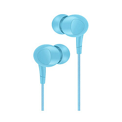 LUUCOZK Écouteurs intra-auriculaires de sport filaires L202 Écouteurs stéréo universels 3,5 mm avec micro pour téléphone portable-Bleu 