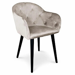 Paris Prix Fauteuil Design en Velours Glany 81cm Taupe