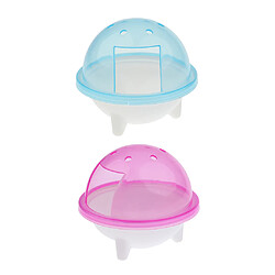 2 Pcs Salle de Bains Plastique Respirant Douche Boîte pour Hamster Chinchilla Lapin Petit Animal Compagnie Bleu + Rose baignoire chinchilla Hamster Gerbille lapin