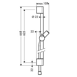 Hansgrohe - Barre de douche C 65cm avec flexible de douche chromé - Unica