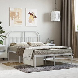 Maison Chic Lit adulte - Cadre de lit métal avec tête de lit pour chambre blanc 120x200 cm -MN21399