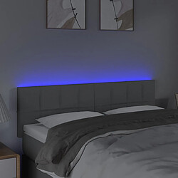 Avis Maison Chic Tête de lit scandinave à LED,meuble de chambre Gris clair 144x5x78/88 cm Tissu -MN82948