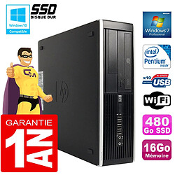 PC HP Compaq 8300 SFF Intel G850 Ram 16Go Disque 480 Go SSD Graveur DVD Wifi W7 · Occasion 