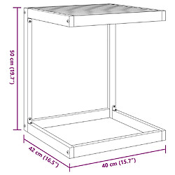 vidaXL Table en forme de C 42x40x50 cm bois massif d'acacia pas cher